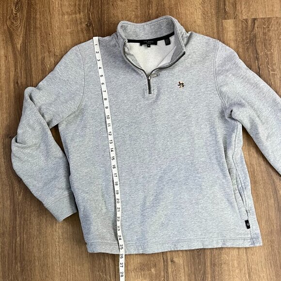 Ted Baker Men’s Gray Kilburn Half Zip Sweatshirt Sz L - Picture 9 of 14